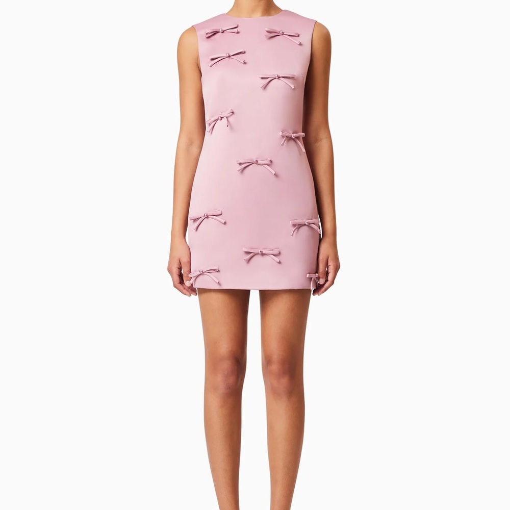 Elliatt Pink Mini Dress with Bow Accents